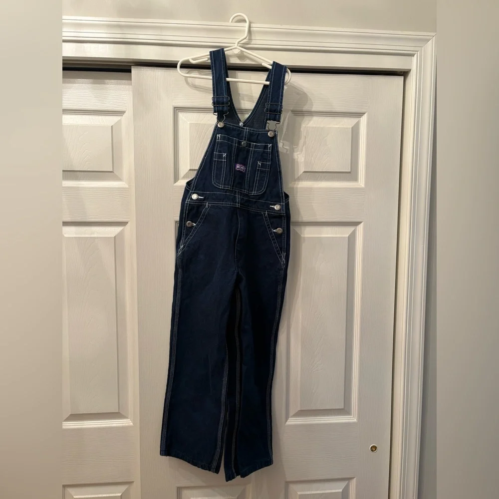 Kids Big Smith Dark Denim Overalls, size 8 - Picture 1 of 5